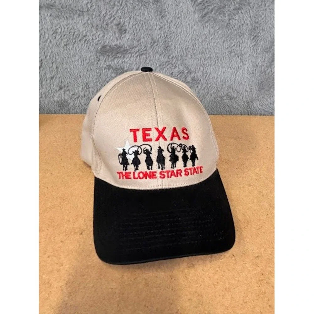 J Hats Texas The Lone Star State‎ Snapback Hat Tan Black Cowboy Embroidery Cap